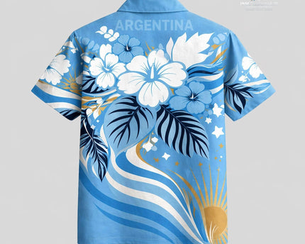 Argentina World Cup 2026 Floral Hawaiian Shirt