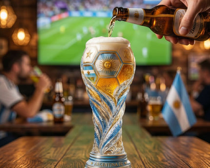 Argentina World Cup 2026 Soccer Trophy Beer Glass