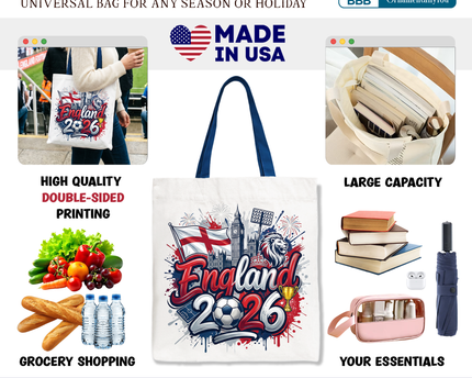 England 2026 Soccer Cup Global Championship Tote Bag