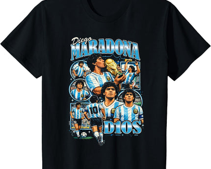 Diego Maradona 90s Vintage Bootleg Style Football Soccer Art