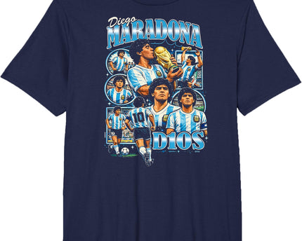Diego Maradona 90s Vintage Bootleg Style Football Soccer Art