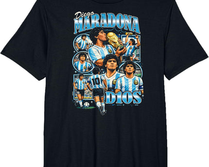 Diego Maradona 90s Vintage Bootleg Style Football Soccer Art