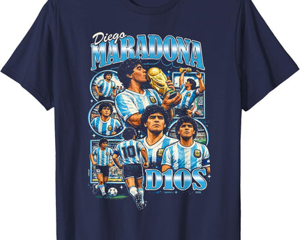 Diego Maradona 90s Vintage Bootleg Style Football Soccer Art
