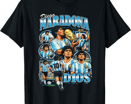 Diego Maradona 90s Vintage Bootleg Style Football Soccer Art