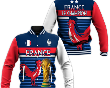 France Football The Blues Baseball Jacket Les Bleus Le Champion 2022 World Cup