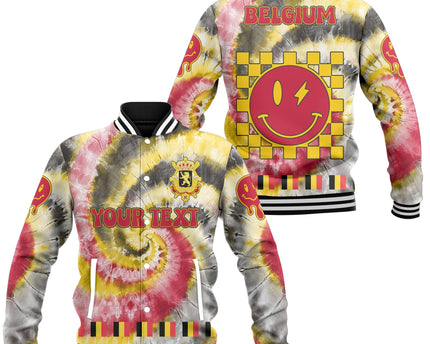 Belgium Baseball Jacket Custom Tie Dye Style