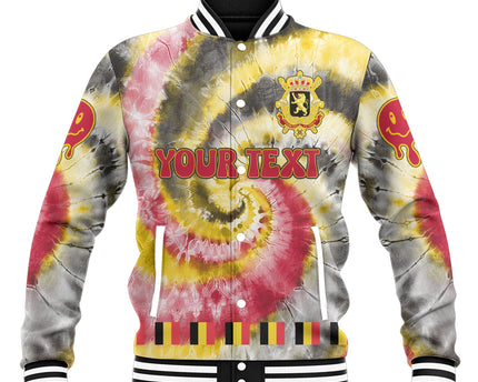 Belgium Baseball Jacket Custom Tie Dye Style