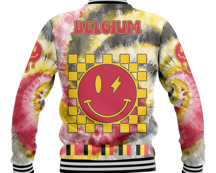 Belgium Baseball Jacket Custom Tie Dye Style