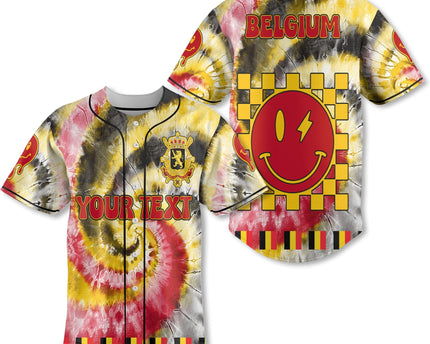 Belgium Baseball Jersey Custom Tie Dye Style