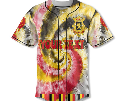Belgium Baseball Jersey Custom Tie Dye Style