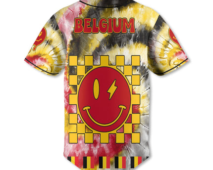 Belgium Baseball Jersey Custom Tie Dye Style