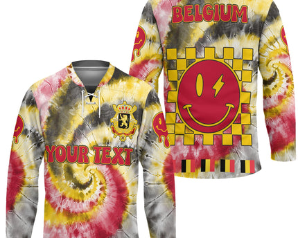 Belgium Hockey Jersey Custom Tie Dye Style