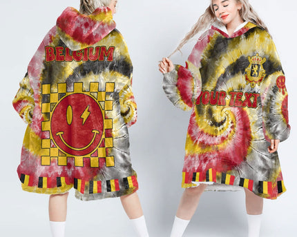 Belgium Hoodie Blanket Custom Tie Dye Style
