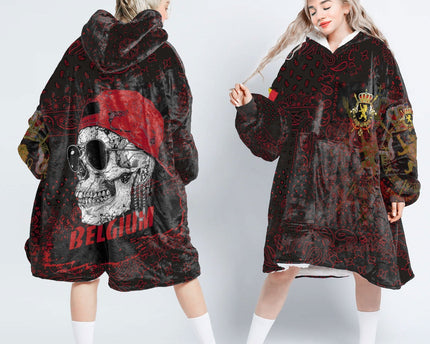 Belgium Hoodie Blanket Paisley Flag And Skull Style