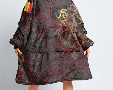 Belgium Hoodie Blanket Paisley Flag And Skull Style