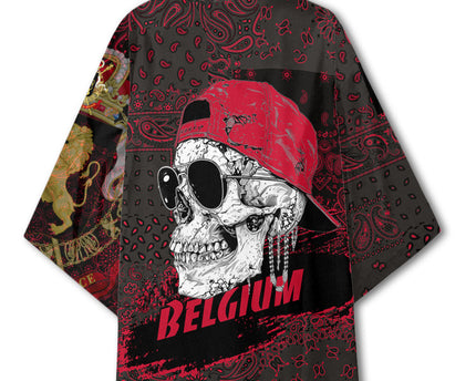 Belgium Kimono Paisley Flag And Skull Style