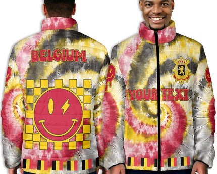 Belgium Men Padded Jacket Custom Tie Dye Style