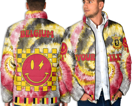 Belgium Men Padded Jacket Custom Tie Dye Style