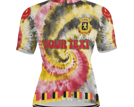 Belgium Men Cycling Jersey Custom Tie Dye Style