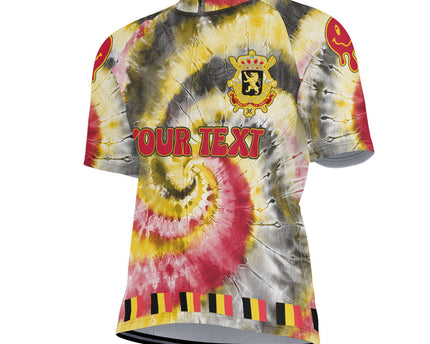 Belgium Men Cycling Jersey Custom Tie Dye Style