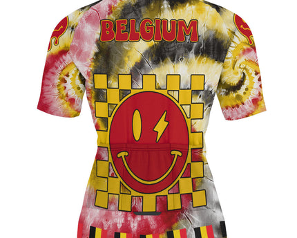 Belgium Men Cycling Jersey Custom Tie Dye Style