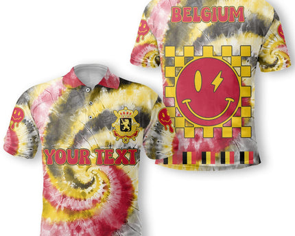 Belgium Polo Shirt Custom Tie Dye Style