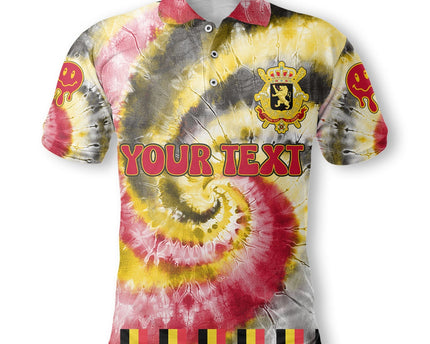 Belgium Polo Shirt Custom Tie Dye Style
