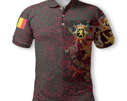 Belgium Polo Shirt Paisley Flag And Skull Style