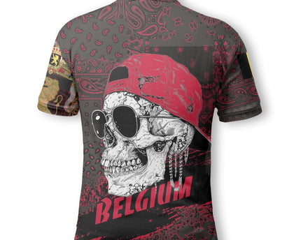 Belgium Polo Shirt Paisley Flag And Skull Style