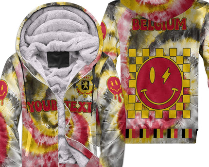 Belgium Sherpa Hoodie Custom Tie Dye Style