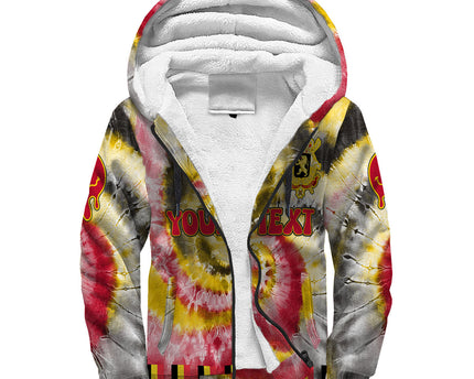 Belgium Sherpa Hoodie Custom Tie Dye Style