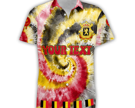 Belgium Short Sleeve Shirt Custom Tie Dye Style