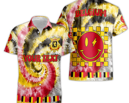 Belgium Short Sleeve Shirt Custom Tie Dye Style