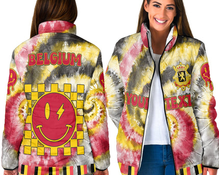 Belgium Women Padded Jacket Custom Tie Dye Style