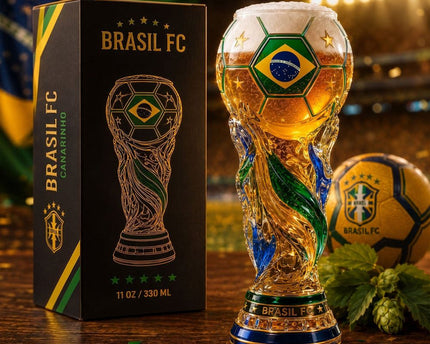 Brazil World Cup 2026 Soccer Trophy Beer Glass