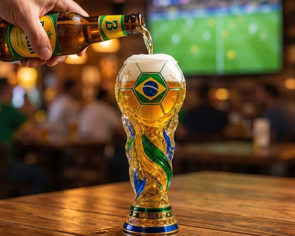 Brazil World Cup 2026 Soccer Trophy Beer Glass