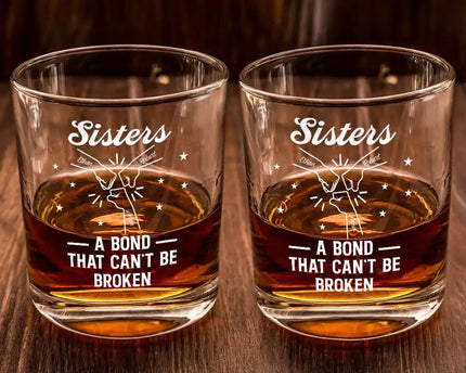Brothers A Bond That Can't Be Broken - Personalized Whiskey Glass