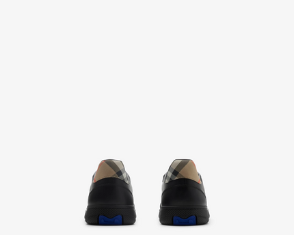 Men’s Burberry Leather Check Terrace Black Sand Sneakers