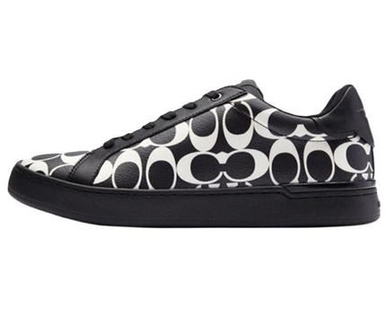Men's Coach Clip Low-Top Skateboard Black Sneakers