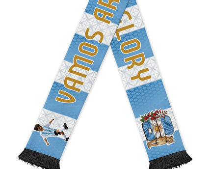 Custom Photo Name Argentina Soccer Scarf Football Albiceleste Fan