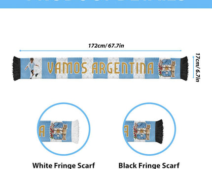 Custom Photo Name Argentina Soccer Scarf Football Albiceleste Fan