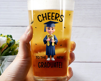 Cheers To The New Graduate - Personalized Beer Glass
