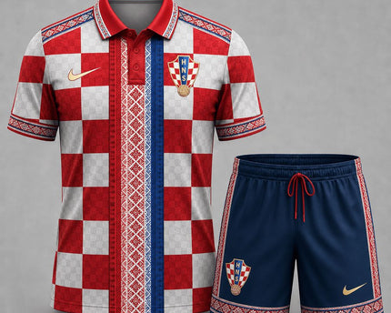 Croatia Premium World Cup 2026 Culture Polo Shorts Set