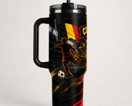 Custom Belgium 2026 Football 40oz Tumbler Sport Style