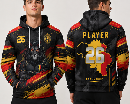 Custom Belgium 2026 Football Hoodie Sport Style