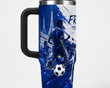 Custom France 2026 Football 40oz Tumbler Sport Style