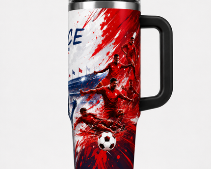 Custom France 2026 Football 40oz Tumbler Sport Style