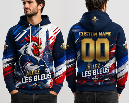 Custom France 2026 Football Hoodie Sport Style