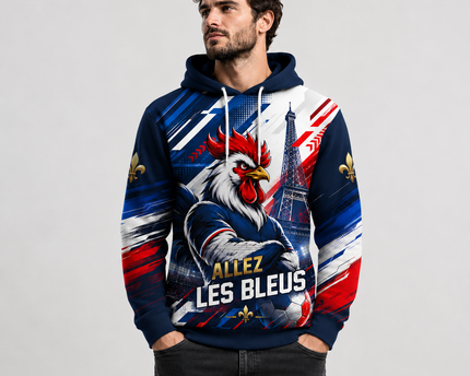 Custom France 2026 Football Hoodie Sport Style