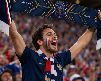 Custom France 2026 Football Scarf Sport Style